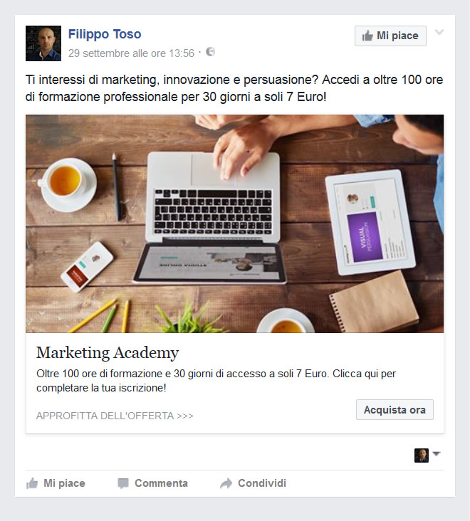 Annuncio dell'offerta