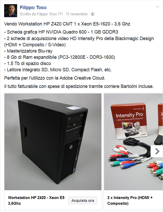 Il post usato come annuncio