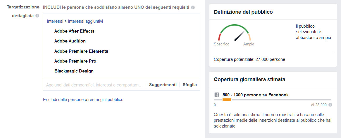 Gli interessi usati come target